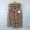 FURSARCAR Real Natural Fur Vest Women Fox Fur Coat 2019 New Luxury Female Fur Jacket Warm Thick Long Winter Fur Vest Waistcoat