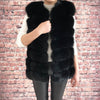 Natural Real Fox Fur Vest Jacket Waistcoat Short sleeveless Vestwoman winter warm Natural Fur Vest Real Fur Jacket Fox Fur Coats