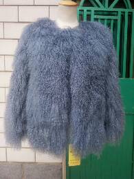 Women real mongolian sheep fur coat ladies leather short style beach wool fur jacket female outerwear