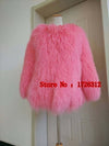 Women real mongolian sheep fur coat ladies leather short style beach wool fur jacket female outerwear