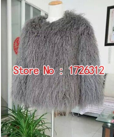 Women real mongolian sheep fur coat ladies leather short style beach wool fur jacket female outerwear