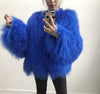 Women real mongolian sheep fur coat ladies leather short style beach wool fur jacket female outerwear