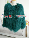 Women real mongolian sheep fur coat ladies leather short style beach wool fur jacket female outerwear