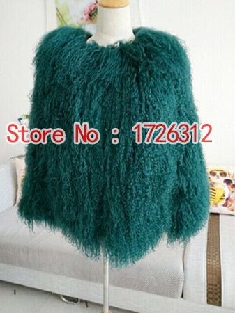 Women real mongolian sheep fur coat ladies leather short style beach wool fur jacket female outerwear