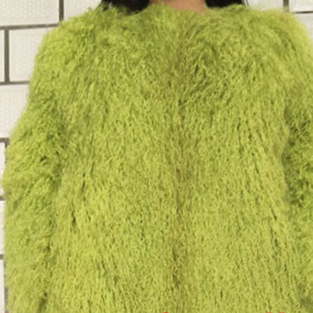 Women real mongolian sheep fur coat ladies leather short style beach wool fur jacket female outerwear