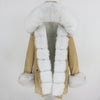 OFTBUY 2019 fashion winter jacket women real fur coat natural real fox fur collar loose long parkas big fur outerwear Detachable