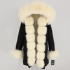 OFTBUY 2019 fashion winter jacket women real fur coat natural real fox fur collar loose long parkas big fur outerwear Detachable