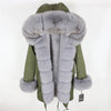 OFTBUY 2019 fashion winter jacket women real fur coat natural real fox fur collar loose long parkas big fur outerwear Detachable