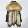 2019 Real Fur Coat Winter Jacket Women Long Parka Waterproof Big Natural Raccoon Fur Collar Hood Thick Warm Real Fox Fur Liner