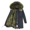 2019 Real Fur Coat Winter Jacket Women Long Parka Waterproof Big Natural Raccoon Fur Collar Hood Thick Warm Real Fox Fur Liner