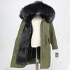 2019 Real Fur Coat Winter Jacket Women Long Parka Waterproof Big Natural Raccoon Fur Collar Hood Thick Warm Real Fox Fur Liner