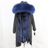 2019 Real Fur Coat Winter Jacket Women Long Parka Waterproof Big Natural Raccoon Fur Collar Hood Thick Warm Real Fox Fur Liner