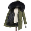 2019 Real Fur Coat Winter Jacket Women Long Parka Waterproof Big Natural Raccoon Fur Collar Hood Thick Warm Real Fox Fur Liner