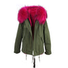 JAZZEVAR 2019 woman army green Large raccoon fur collar hooded coat parkas outwear 2 in 1 detachable lining winter jacket