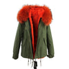 JAZZEVAR 2019 woman army green Large raccoon fur collar hooded coat parkas outwear 2 in 1 detachable lining winter jacket
