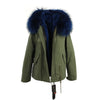JAZZEVAR 2019 woman army green Large raccoon fur collar hooded coat parkas outwear 2 in 1 detachable lining winter jacket