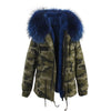 JAZZEVAR 2019 woman army green Large raccoon fur collar hooded coat parkas outwear 2 in 1 detachable lining winter jacket