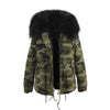 JAZZEVAR 2019 woman army green Large raccoon fur collar hooded coat parkas outwear 2 in 1 detachable lining winter jacket
