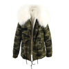 JAZZEVAR 2019 woman army green Large raccoon fur collar hooded coat parkas outwear 2 in 1 detachable lining winter jacket