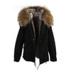 JAZZEVAR 2019 woman army green Large raccoon fur collar hooded coat parkas outwear 2 in 1 detachable lining winter jacket