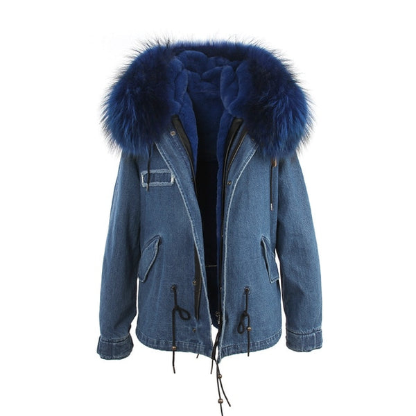 JAZZEVAR 2019 woman army green Large raccoon fur collar hooded coat parkas outwear 2 in 1 detachable lining winter jacket