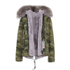 JAZZEVAR 2019 woman army green Large raccoon fur collar hooded coat parkas outwear 2 in 1 detachable lining winter jacket