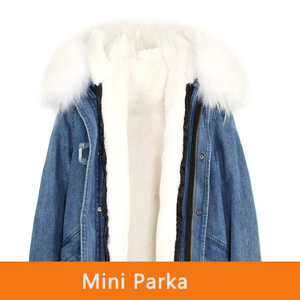 JAZZEVAR 2019 woman army green Large raccoon fur collar hooded coat parkas outwear 2 in 1 detachable lining winter jacket