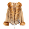 JAZZEVAR 2019 New Fashion Women's Luxurious Large Real Fox Fur Collar Cuff Hooded Coat Short Parkas Outwear Winter Jacket