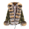 JAZZEVAR 2019 New Fashion Women's Luxurious Large Real Fox Fur Collar Cuff Hooded Coat Short Parkas Outwear Winter Jacket