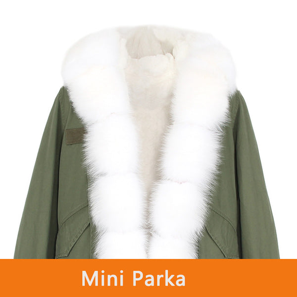 JAZZEVAR 2019 New Fashion Women's Luxurious Large Real Fox Fur Collar Cuff Hooded Coat Short Parkas Outwear Winter Jacket
