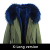 JAZZEVAR 2019 New Fashion Women's X-Long parka large real racoon fur Hooded Coat Outwear natural color Military Winter Jacket