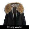 JAZZEVAR 2019 New Fashion Women's X-Long parka large real racoon fur Hooded Coat Outwear natural color Military Winter Jacket