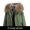 JAZZEVAR 2019 New Fashion Women's X-Long parka large real racoon fur Hooded Coat Outwear natural color Military Winter Jacket