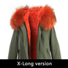 JAZZEVAR 2019 New Fashion Women's X-Long parka large real racoon fur Hooded Coat Outwear natural color Military Winter Jacket