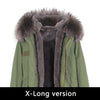 JAZZEVAR 2019 New Fashion Women's X-Long parka large real racoon fur Hooded Coat Outwear natural color Military Winter Jacket