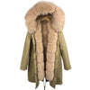 Luxurious real fur coat New Fashion Woman Real rabbit fur lining  Parka  Large warm fox fur Hooded Coat Outwear   Winter Jacket