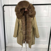 Luxurious real fur coat New Fashion Woman Real rabbit fur lining  Parka  Large warm fox fur Hooded Coat Outwear   Winter Jacket