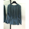 Silk fashion temperament V-neck long-sleeved top