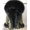2019 New Winter Women Large Raccoon Fur Collar Hooded  Real Fox Fur Liner Coat Black Army Green Parkas  Outwear Winter Jacket