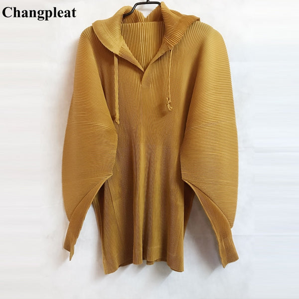 Changpleat Spring 2019 New Women Hoodies Sweatshirts Miyak Pleated Fashion loose Elastic Solid Large Size Female Sweatshirt Tide