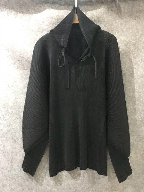 Changpleat Spring 2019 New Women Hoodies Sweatshirts Miyak Pleated Fashion loose Elastic Solid Large Size Female Sweatshirt Tide