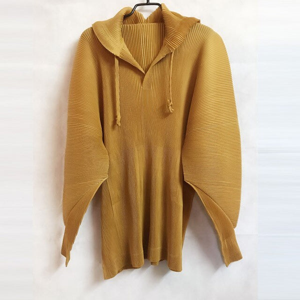 Changpleat Spring 2019 New Women Hoodies Sweatshirts Miyak Pleated Fashion loose Elastic Solid Large Size Female Sweatshirt Tide