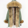 2019 Long Parkas Real Fur Parka Winter Jacket Coat Women Natural Silver Fox Fur Trim Hood Thick Warm Streetwear Detachable New