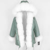 2019 Long Parkas Real Fur Parka Winter Jacket Coat Women Natural Silver Fox Fur Trim Hood Thick Warm Streetwear Detachable New