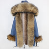 2019 Long Parkas Real Fur Parka Winter Jacket Coat Women Natural Silver Fox Fur Trim Hood Thick Warm Streetwear Detachable New