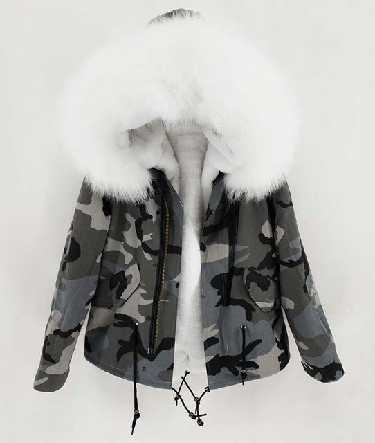 NEW 2019 real raccoon fur collar hooded winter jacket women parka fur coat fashion Thick Warm Streetwear