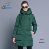 ICEbear 2019 100% Polyester Soft Fabric Bio Down Five Colors Hooded Coat Woman Clothes Winter Jacket With Pockets 16G6155D