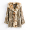 CT903 Pudi 2019 new autumn women genuine rabbit fur coat with real fox fur collar lady casual coat free shipping
