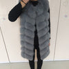 Natural Real Fox Fur Vest Natural Fur Coat For Jacket female coats Vest Waistcoat  long Fur Coats Real Fur Coat Fox Vest Jacket