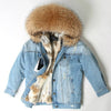OFTBUY 2019 Winter Jacket Women Real Fur Coat Parka Real raccoon collar Rex Rabbit liner striped bomber Denim jacket Streetwear